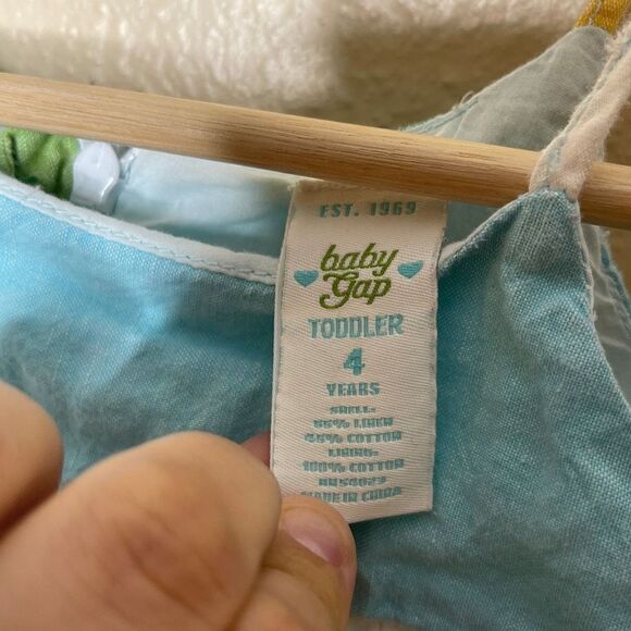 Baby Gap Dress Girls 4T Multi Color Striped Maxi Sun Dress Linen Bland - Picture 3 of 9